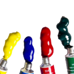 tubos y botes de pintura al oleo