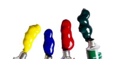 tubos y botes de pintura al oleo
