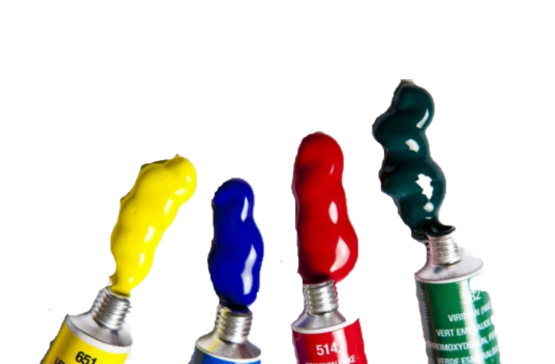 tubos y botes de pintura al oleo